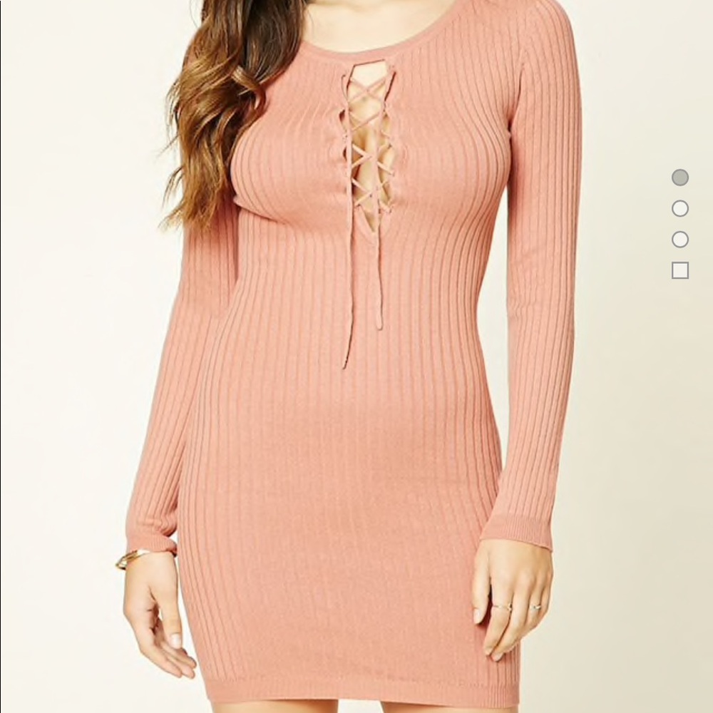 Forever 21 lace up sweater dress party